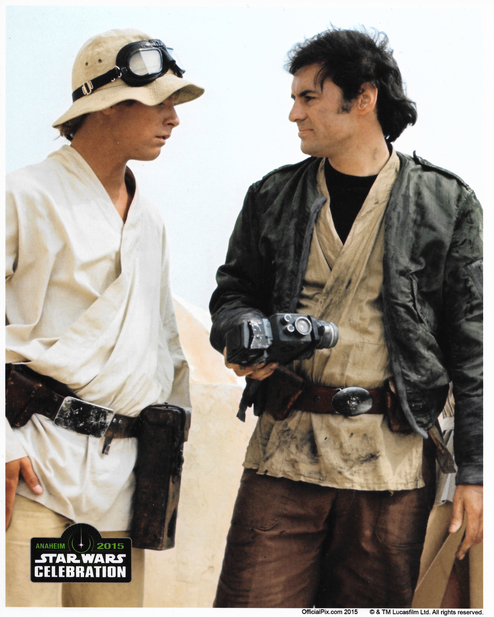 Archival photograph of Mark Hamill as Luke Skywalker with Anthony Forrest as Fixer